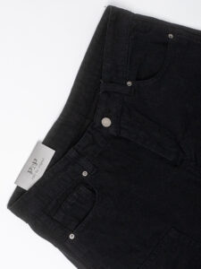 Coordinato in denim con Giacchetta croppata + Pantalone work M5197 Nero (2)