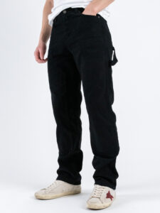 Coordinato in denim con Giacchetta croppata + Pantalone work M5197 Nero (7)