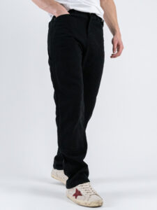 Coordinato in denim con Giacchetta croppata + Pantalone work M5197 Nero (8)