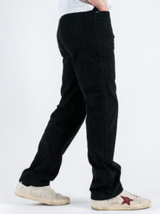 Coordinato in denim con Giacchetta croppata + Pantalone work M5197 Nero (9)