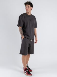 Coordinato strappato con T-shirt + Bermuda PU1071 Asfalto (2)