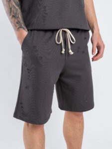 Coordinato strappato con T-shirt + Bermuda PU1071 Asfalto (7)