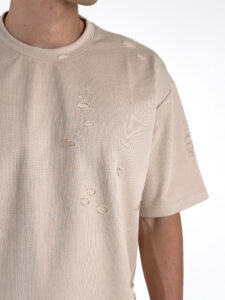 Coordinato strappato con T-shirt + Bermuda PU1071 Beige (5)
