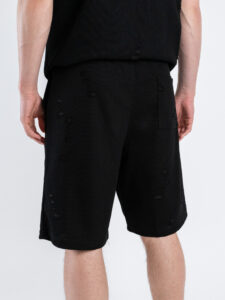 Coordinato strappato con T-shirt + Bermuda PU1071 Nero (2)