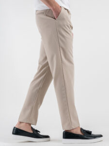 ESTASI Pantalone chino leggero e morbido con elastico e bottone in vita MBAPPE’ EST Beige (4)