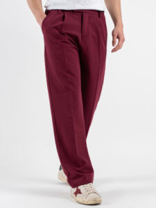 ESTASI Pantalone leggero con gamba morbida ed elastico in vita SANE’ EST Bordeaux (3)
