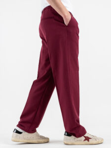 ESTASI Pantalone leggero con gamba morbida ed elastico in vita SANE’ EST Bordeaux (4)
