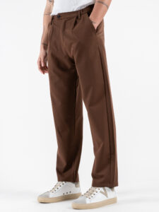 ESTASI Pantalone leggero con gamba morbida ed elastico in vita SANE’ EST Cioccolato (2)