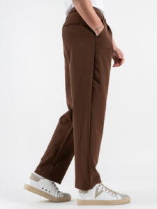 ESTASI Pantalone leggero con gamba morbida ed elastico in vita SANE’ EST Cioccolato (4)
