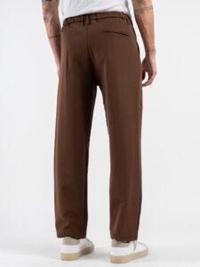 ESTASI Pantalone leggero con gamba morbida ed elastico in vita SANE’ EST Cioccolato (5)