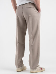 ESTASI Pantalone leggero con gamba morbida ed elastico in vita SANE’ EST Fango (1)