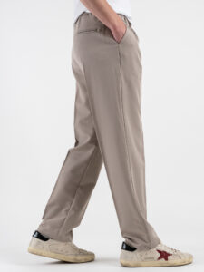 ESTASI Pantalone leggero con gamba morbida ed elastico in vita SANE’ EST Fango (4)