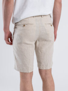 GIANNI LUPO Bermuda in lino con bottone e coulisse in vita MORRIS Sand (1)