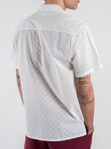 GIANNI LUPO Camicia a mezza manica traforata GL345R White (1)
