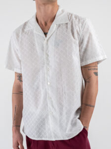 GIANNI LUPO Camicia a mezza manica traforata GL345R White (5)
