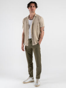 GIANNI LUPO Camicia in maglia a mezza manica traforata GL33763 Beige (3)