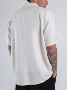 GIANNI LUPO Camicia in maglia a mezza manica traforata GL33763 White (1)