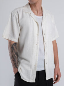 GIANNI LUPO Camicia in maglia a mezza manica traforata GL33763 White (3)