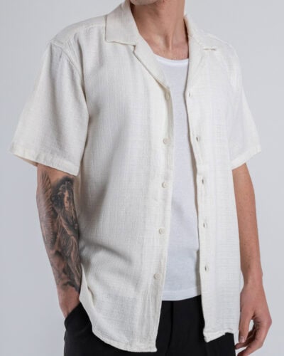 GIANNI LUPO Camicia in maglia a mezza manica traforata GL33763 White 3 Nuovi Arrivi