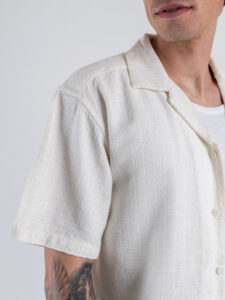 GIANNI LUPO Camicia in maglia a mezza manica traforata GL33763 White (4)