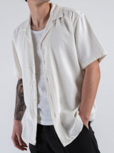 GIANNI LUPO Camicia in maglia a mezza manica traforata GL33763 White (5)