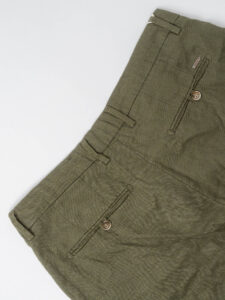 GIANNI LUPO Pantalone cropped con gamba morbida in lino e coulisse in vita MICHIGAN Military (3)