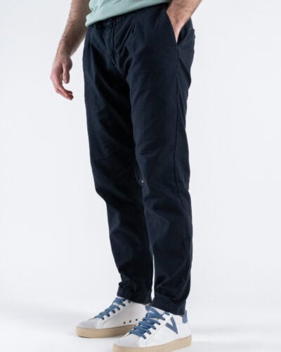 GIANNI LUPO Pantalone cropped con gamba morbida in lino e coulisse in vita MICHIGAN Navy 2 Nuovi Arrivi