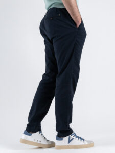 GIANNI LUPO Pantalone cropped con gamba morbida in lino e coulisse in vita MICHIGAN Navy (4)