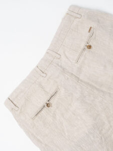 GIANNI LUPO Pantalone cropped con gamba morbida in lino e coulisse in vita MICHIGAN Sand (2)