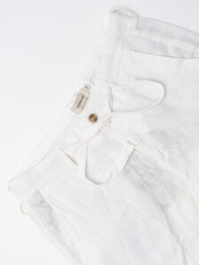 GIANNI LUPO Pantalone cropped con gamba morbida in lino e coulisse in vita MICHIGAN White (1)