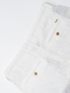 GIANNI LUPO Pantalone cropped con gamba morbida in lino e coulisse in vita MICHIGAN White (2)