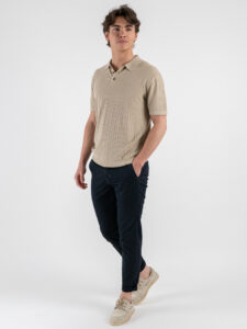 GIANNI LUPO Polo in maglia lavorata a mezza manica GL35209 Beige (2)