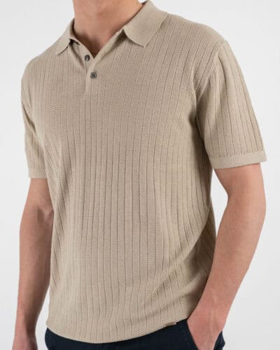 GIANNI LUPO Polo in maglia lavorata a mezza manica GL35209 Beige 3 Nuovi Arrivi
