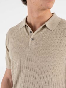 GIANNI LUPO Polo in maglia lavorata a mezza manica GL35209 Beige (4)