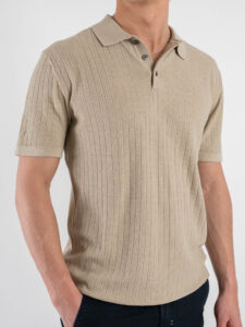 GIANNI LUPO Polo in maglia lavorata a mezza manica GL35209 Beige (5)