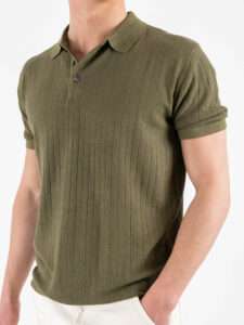 GIANNI LUPO Polo in maglia lavorata a mezza manica GL35209 Military (3)