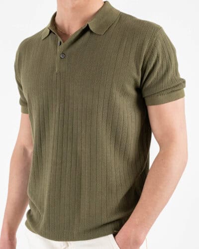 GIANNI LUPO Polo in maglia lavorata a mezza manica GL35209 Military 3 Nuovi Arrivi