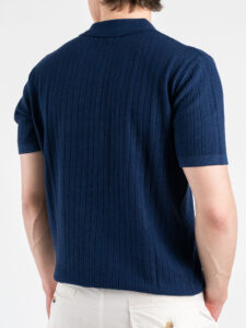 GIANNI LUPO Polo in maglia lavorata a mezza manica GL35209 Navy (1)