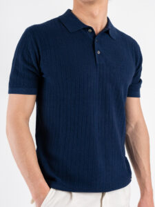 GIANNI LUPO Polo in maglia lavorata a mezza manica GL35209 Navy (3)