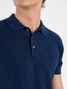 GIANNI LUPO Polo in maglia lavorata a mezza manica GL35209 Navy (4)