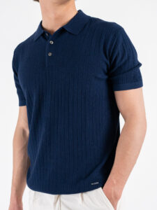 GIANNI LUPO Polo in maglia lavorata a mezza manica GL35209 Navy (5)