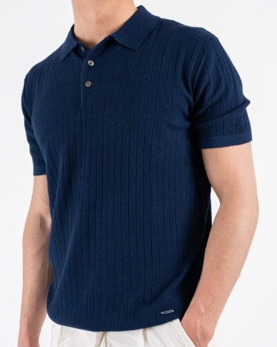 GIANNI LUPO Polo in maglia lavorata a mezza manica GL35209 Navy 5 Nuovi Arrivi
