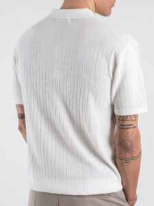 GIANNI LUPO Polo in maglia lavorata a mezza manica GL35209 White (1)