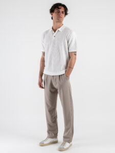GIANNI LUPO Polo in maglia lavorata a mezza manica GL35209 White (2)