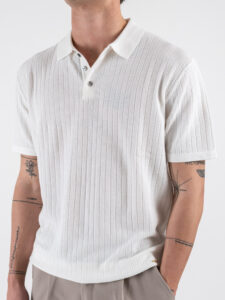 GIANNI LUPO Polo in maglia lavorata a mezza manica GL35209 White (3)