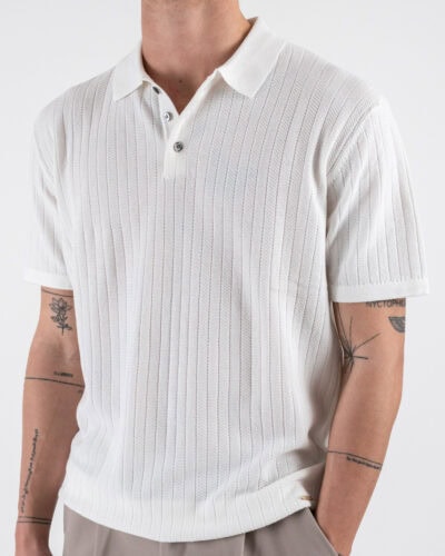 GIANNI LUPO Polo in maglia lavorata a mezza manica GL35209 White 3 Nuovi Arrivi