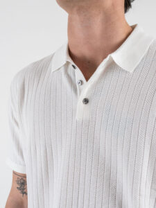 GIANNI LUPO Polo in maglia lavorata a mezza manica GL35209 White (4)