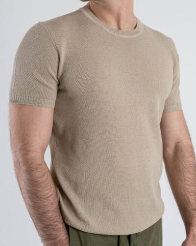GIANNI LUPO T shirt in maglia GL35208 Beige 5 Nuovi Arrivi