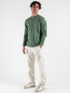 GIANNI LUPO T-shirt serafino manica lunga GL1055F Green (2)