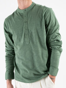 GIANNI LUPO T-shirt serafino manica lunga GL1055F Green (3)